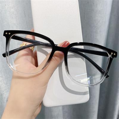 Large Square Frame Eyeglasses Transparent Anti Blue Light Computer Glasses Car Goggles Women Men Ins Trend Decorative Eyewear