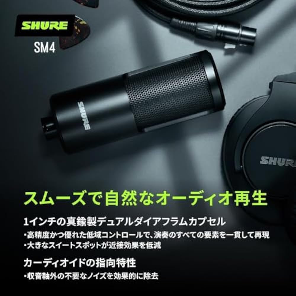 SHURE Sure SM4 Home Recording Microphone SM4-K: Condenser Microphone XLR Unidirectional Professio...
