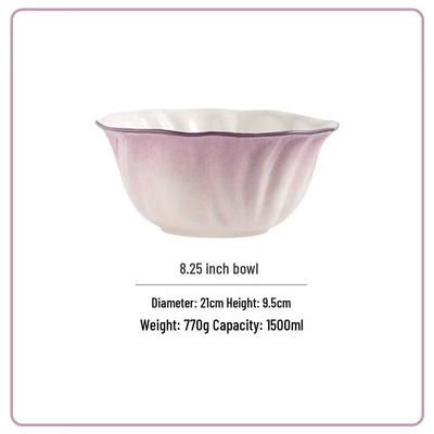 ZISIZ Purple Gradient Ceramic Bowl Set