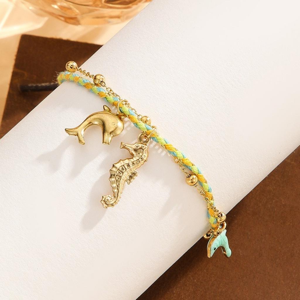 1 Piece Stylish Ocean Jewelry 14K Gold Plated 304 Stainless Steel Multilayer Layered Bracelet For Women Gift 16cm(6.3") Long