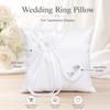 Handmade Bridal Ring Cushion Polyester Wedding Ring Holder Wedding Ring Pillow  Engagement Ceremony
