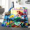 Custom Name Mermaid Moonlight Flannel Blanket for Super Soft Cute Comfort Blanket for Travel Bedding Couch Sofa Blanket