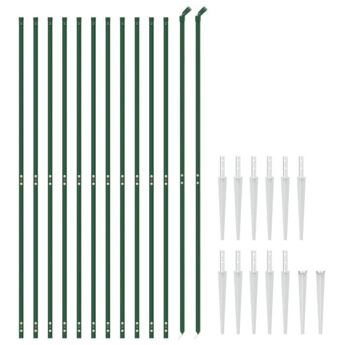 VidaXL Clôture en Treillis Métallique et Piquet d'Ancrage, Panneau de Clôture Décoratif, Barrière de Protection Jardin Patio 154109