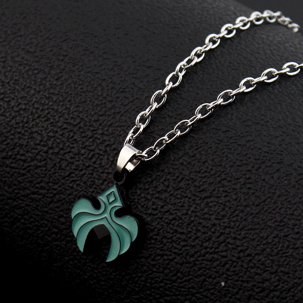 Genshin Impact Pendant Necklace Teen Cute Anime Cartoon Ghost Stainless Steel Necklace for Men Women Jewelry Accessories Gift