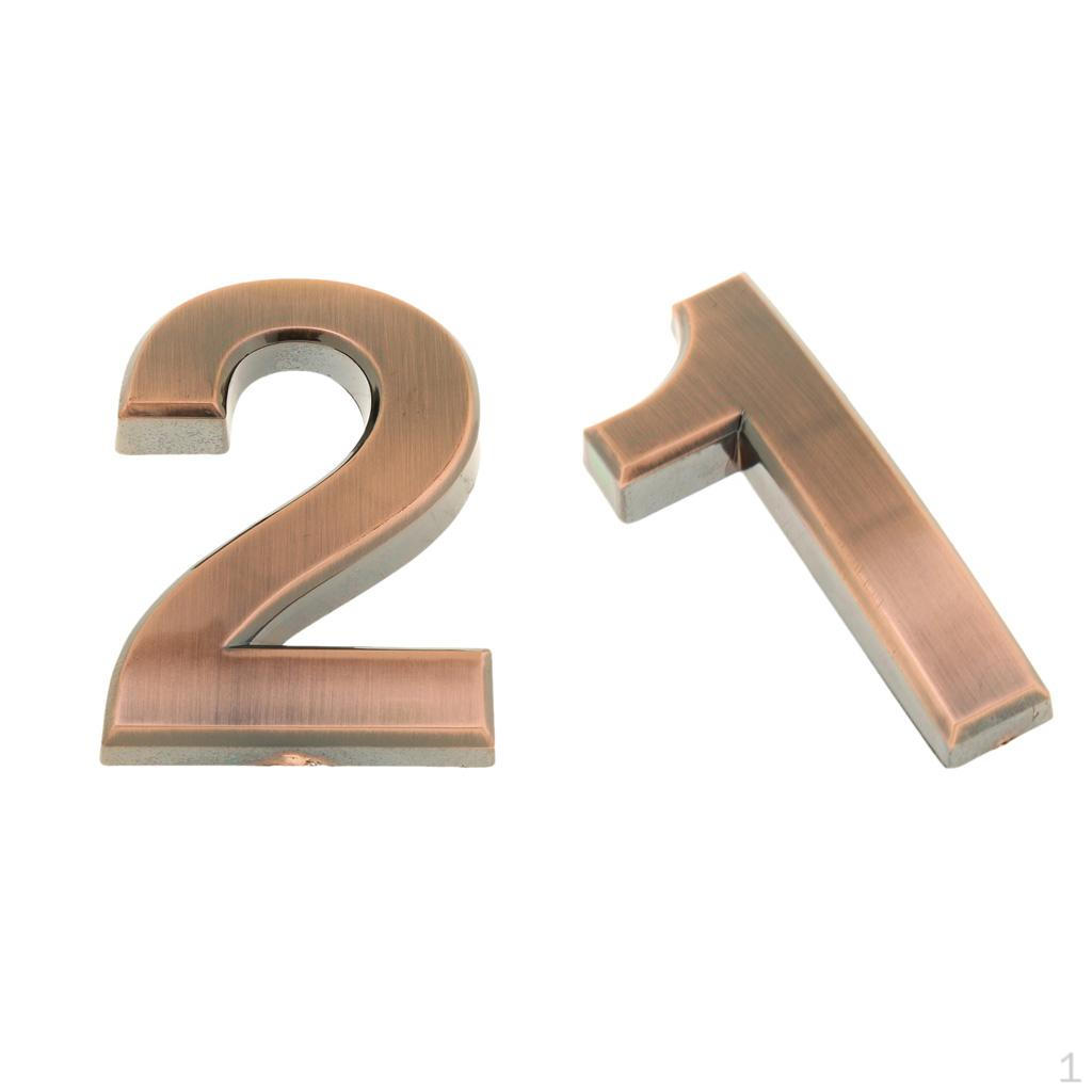 2Pcs Plastic Door Plaque Digit Number Address Office and 2