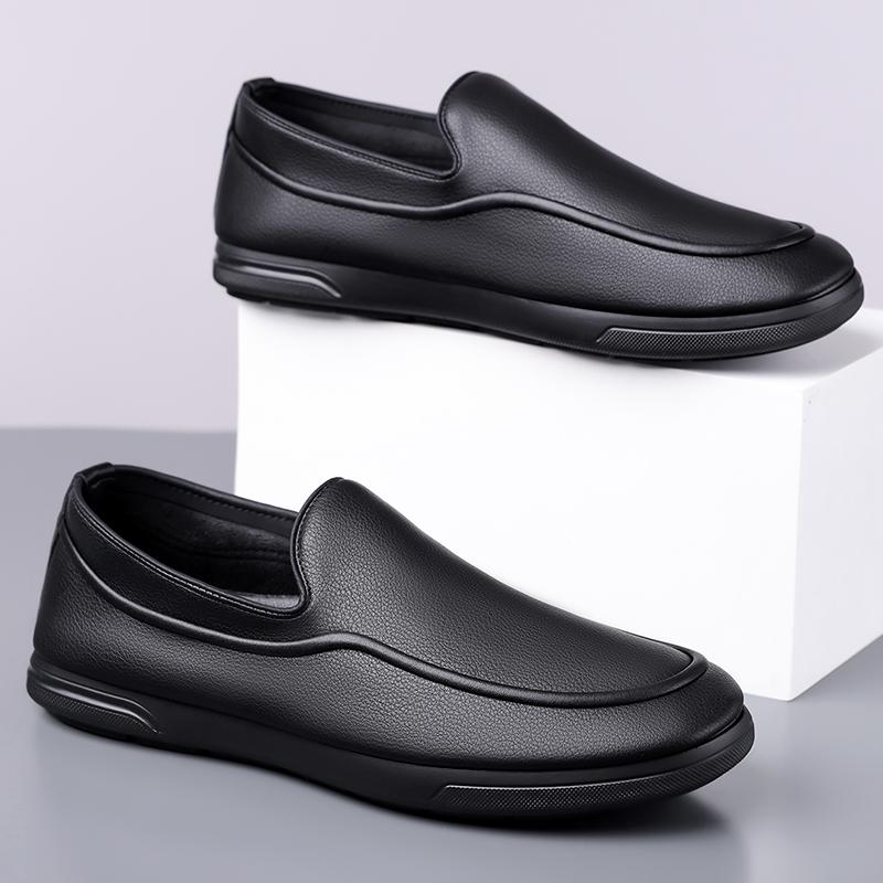 Fashion 2025 New Casual Business Dress Shoes Men Breathable Soft Sole Flats Men's Leather Loafers Slip-On Comfortable Walking Shoes