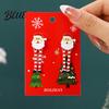 Hanging Earrings 1 Pair Women Christmas Tree Elk Santa Bell
