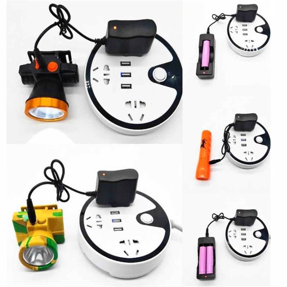 3.5mm AC Charger Universal EU US Plug Home Wall Charger Power Adapter DC4.2V 500mA For 18650 Battery Flashlight Torch Headlight