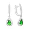 Silver Earrings with Nano Emerald 1.202ct (2192220)