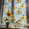 Blumenmuster Fensterfolie Sonnenfänger Statische Folie, Schmetterling Selbstklebender Glasaufkleber, Heimdeko Abdeckung Abnehmbar Sichtschutz für Büro