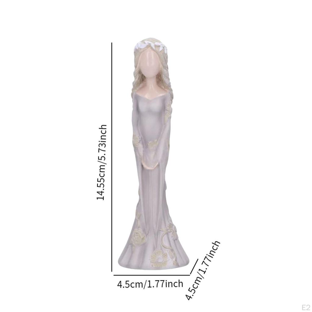 Lady Figurine Arts Gifts Collectible Resin for Dinning Room Bedroom Tabletop Gray
