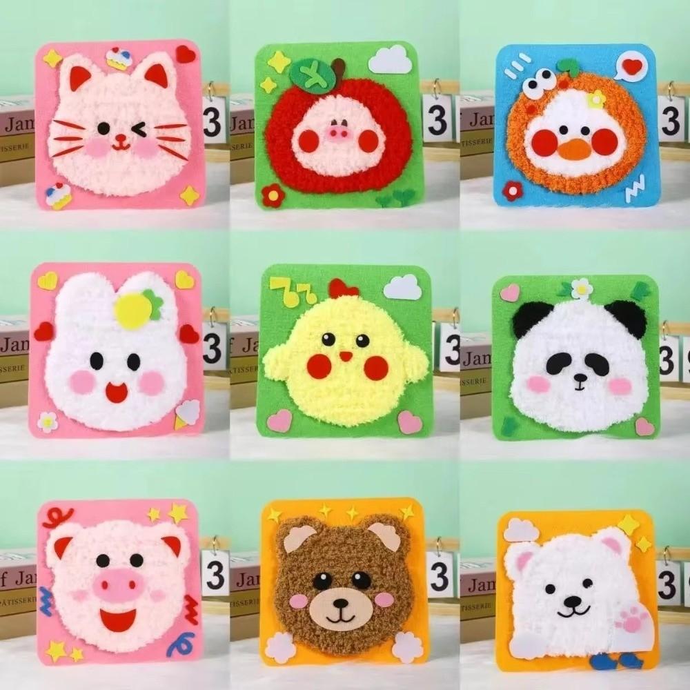 With Sticker Educational Children's Toy Stuffed Animal Cartoon Animal Felt Sewing Kit  Kids