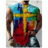 Summer men's sleeveless vest, with printed design, lightweight and breathable, suitable for beach leisure and vacation, machine washable
