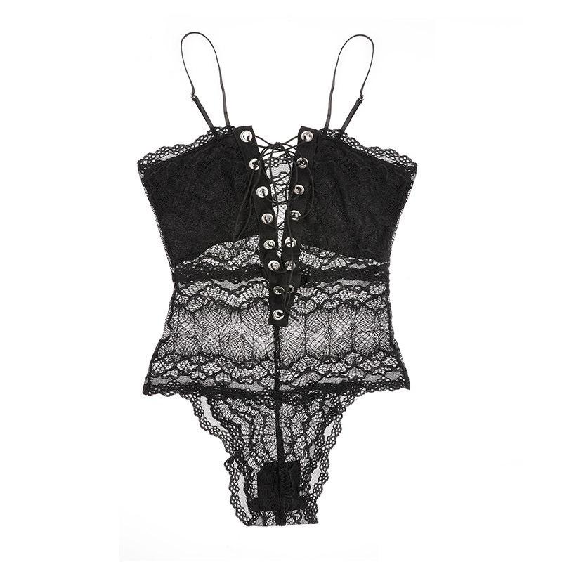 Sexy Lingerie Pure Desire Flirting One-piece Open Uniform Tight Sexy Lace Large Size Small Chest Temptation