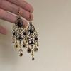 Retro Ethnic Crystal Tassel Earrings: Elegant Water Drop Design for Women