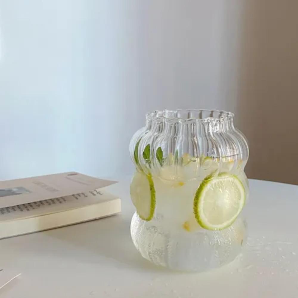 Wave Shape Mugs Vertical Grain Glass Stripes Cup Drinkware   Gift