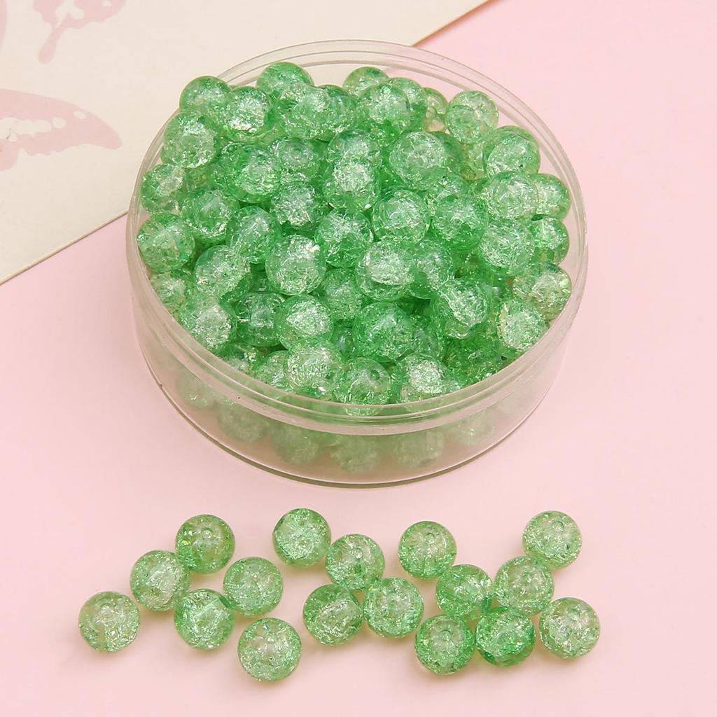 Perline di Vetro Crackle da 8/10mm per Gioielli Fai da Te - Perline Rotonde per Braccialetti e Collane