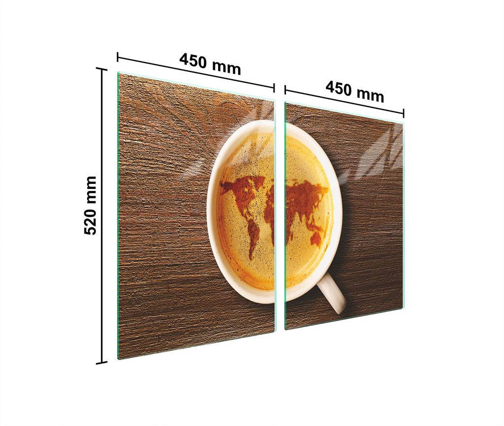 Glass Protective Plate for the Stove 2x45x52 Coffee