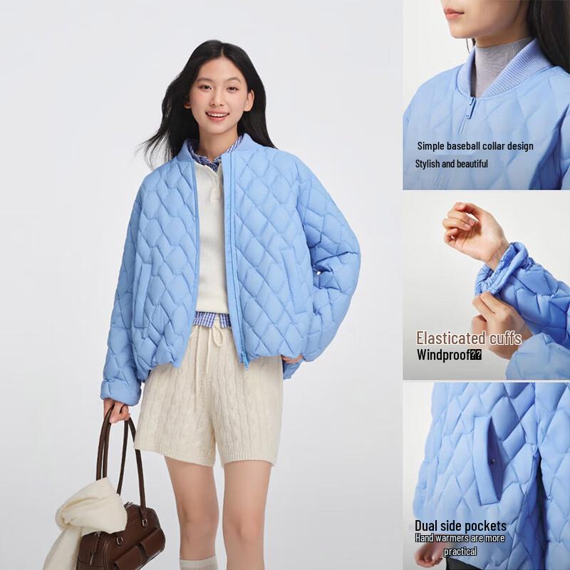 Bosideng Stand-Collar Quilted Loose Down Jacket