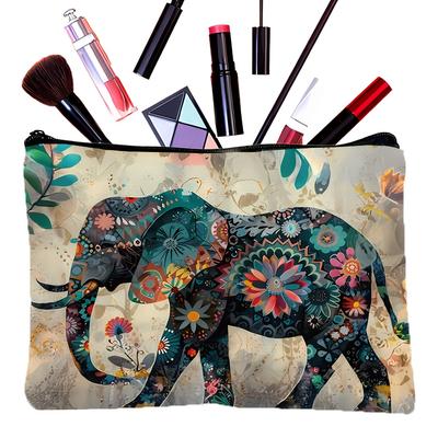 Bolsa de Maquiagem de Viagem Estilo Boho com Zíper - Bolsa Cosmética de Viagem Leve Dobrável e Bolsa de Armazenamento de Artigos de Higiene Pessoal para Mulheres