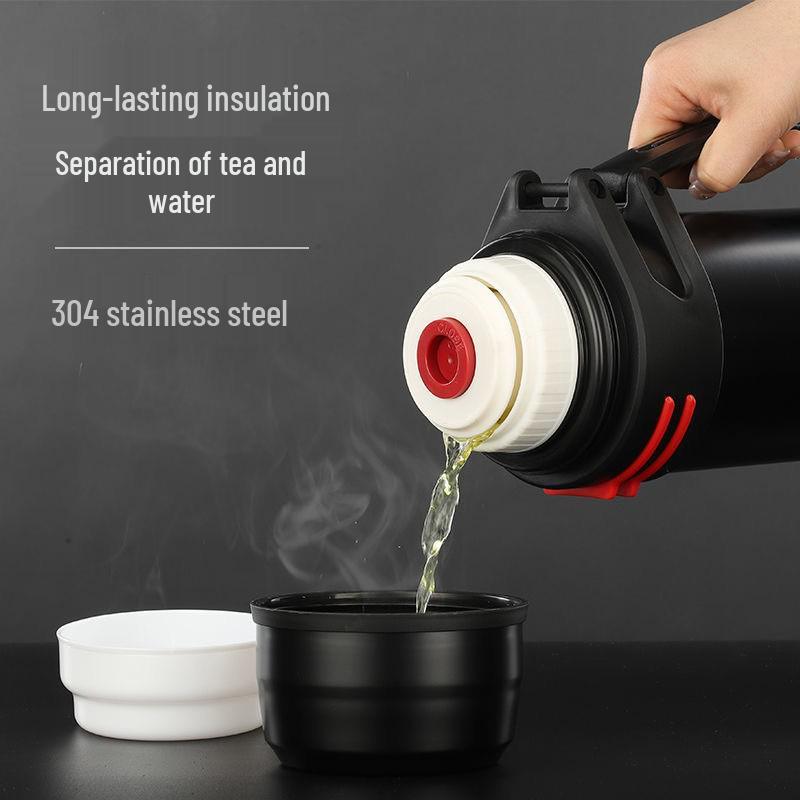 Großes Fassungsvermögen 304 Edelstahl Thermoskanne, Isolierter Outdoor-Becher für Heißwasser, Reise-Wasserkocher für das Auto