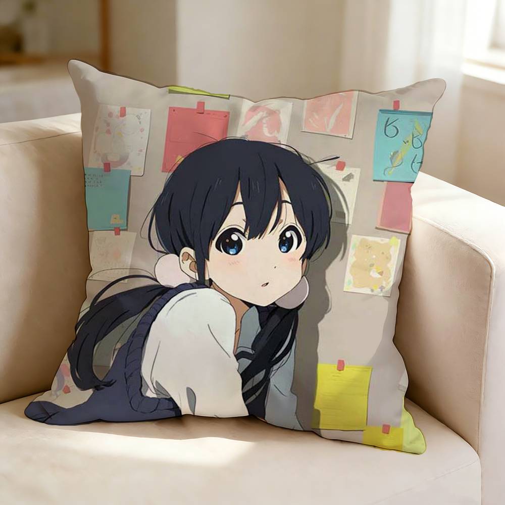 T-Tamako Market Anime K-Kitashirakawa Tamako Pillow Case Square Double-Sided Sofa Cushion Cover Bedroom Bedside Pillow
