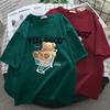Cartoon Bear Short Sleeve Tshirt Women Loose Top Fashion Korean Style Tee