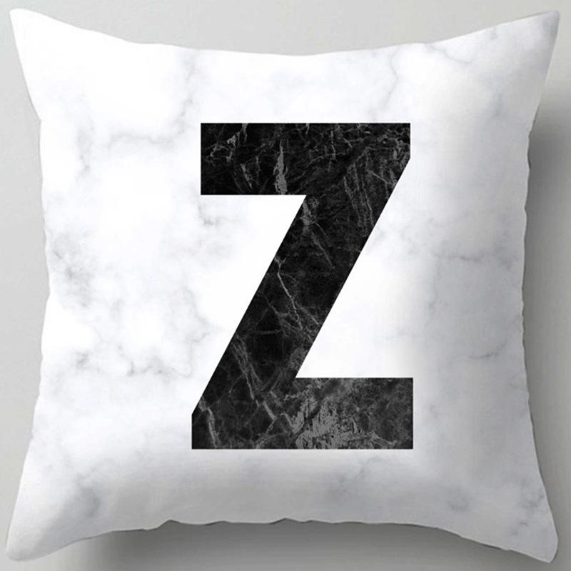 Marble Letter Print Pillowcase Decorative Pillow Sofa Cushion Cover Home Decor Pillowcase