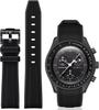 Jumpsunfun 20mm Watch Band for Omega and Silicone Strap with Quick Release Replacement Black X, Swatch, Speedmaster, MoonSwatch, Tool,