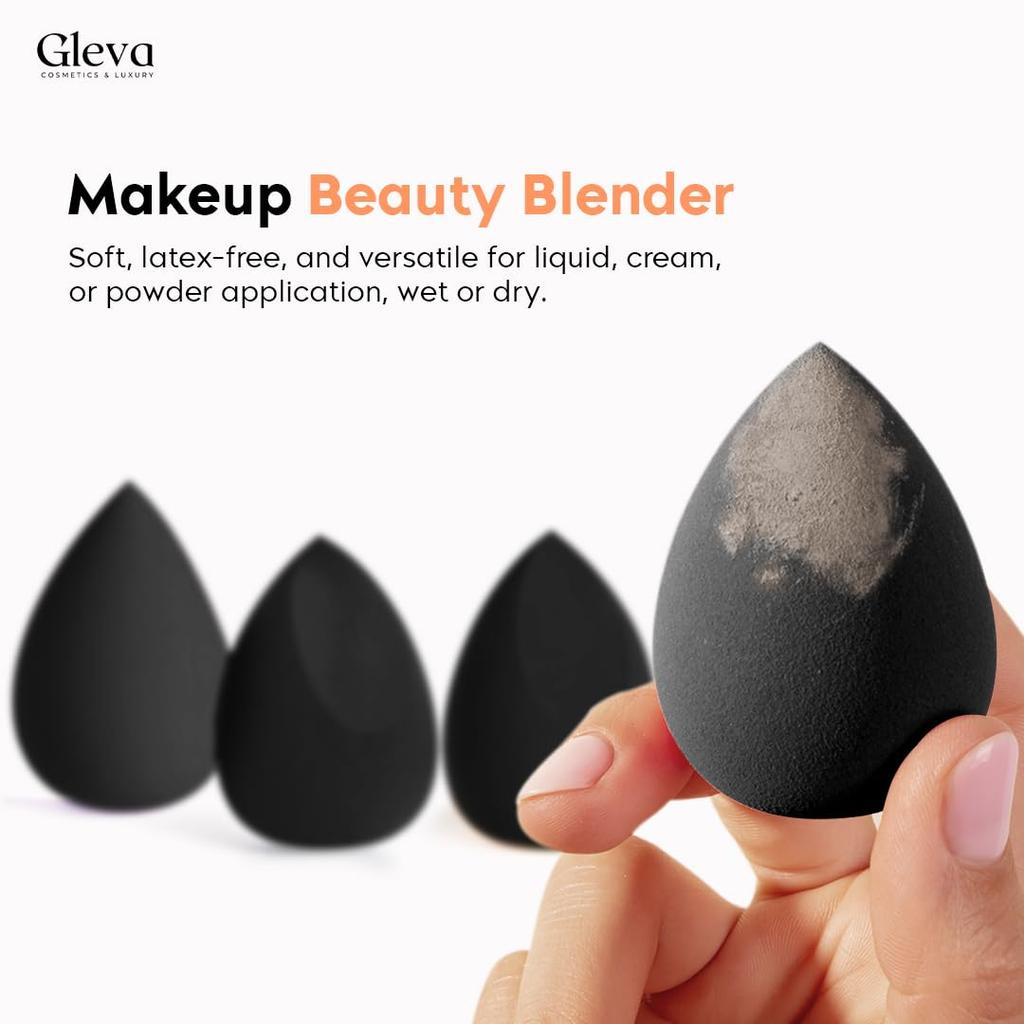 Gleva Makeup Blender Sponge, Super Soft Blending Puff for Full Coverage Flawless Makeup, Cream, Powder, Liquid Foundation, Wet & Dry Makeup Applica