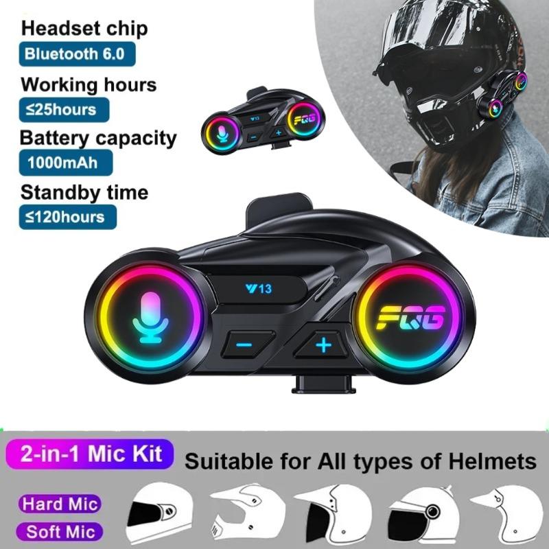 Y13 Motorcycle Helmet Headset Wireless Hands-free Call Phone Kit Waterproof MP3 Music Player Speaker Voice Control Moto Earphone