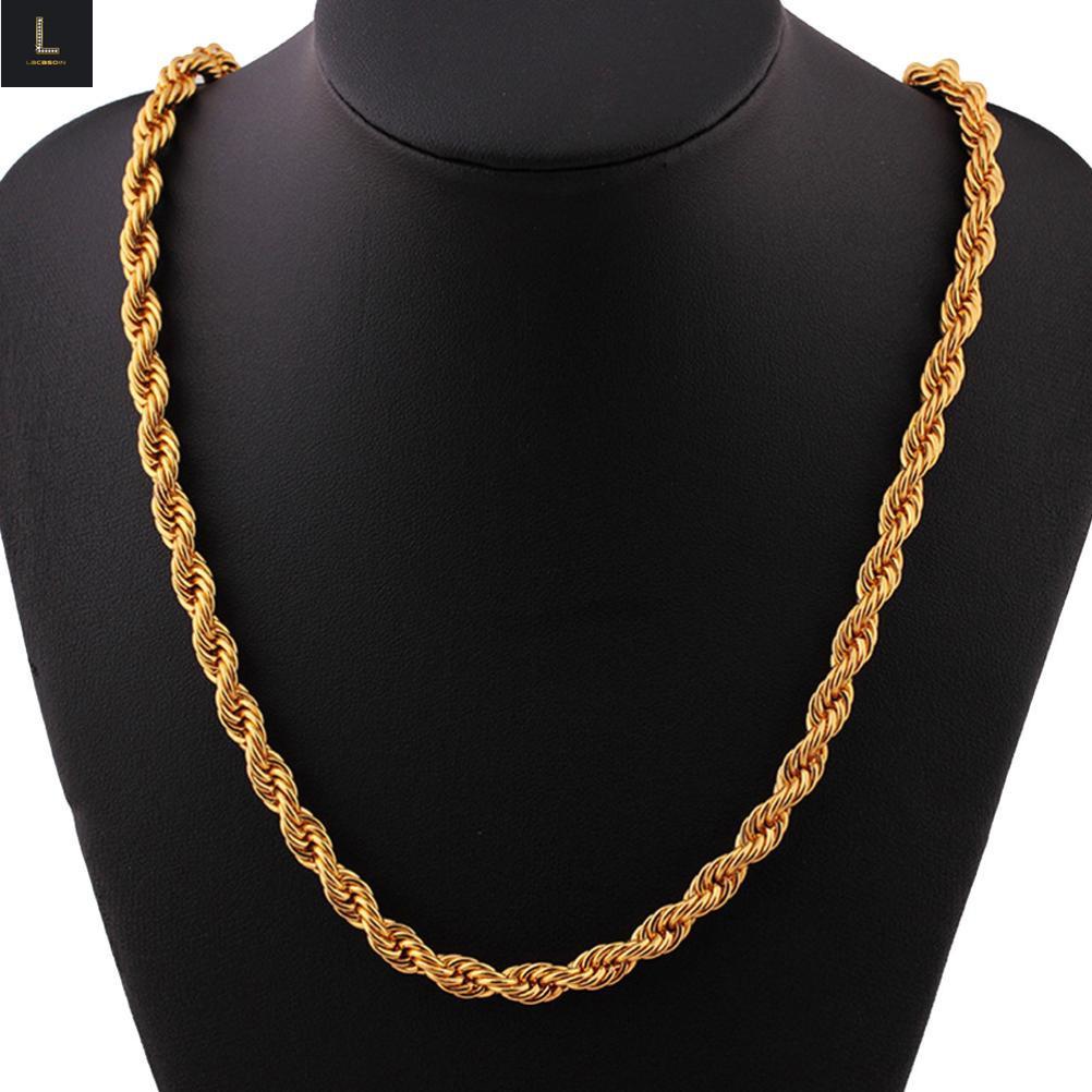 Acier Inoxydable 18K Gold Filled Curb TWIST SNAKE Cubain Chaîne Collier 20/" 24/"