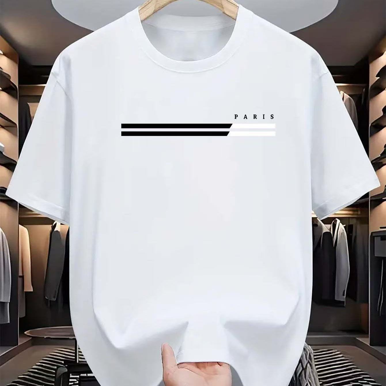 

Hot Selling Mens Pure Cotton Tshirt in Europe and America Loose Comfortable Fashionable Trendy Sports and Tourism 2026 New S