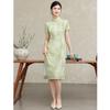 Green Floral New Chinese Style Cheongsam Dress