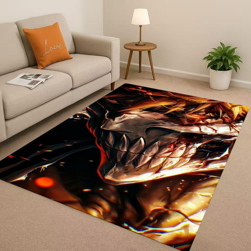 Anime Bleach Kurosaki Ichigo Cartoon Wohnzimmer Rutschfester Teppich für Schlafzimmer Sofa, Leicht zu reinigen Heimdekoration Fußmatte Spielmatte