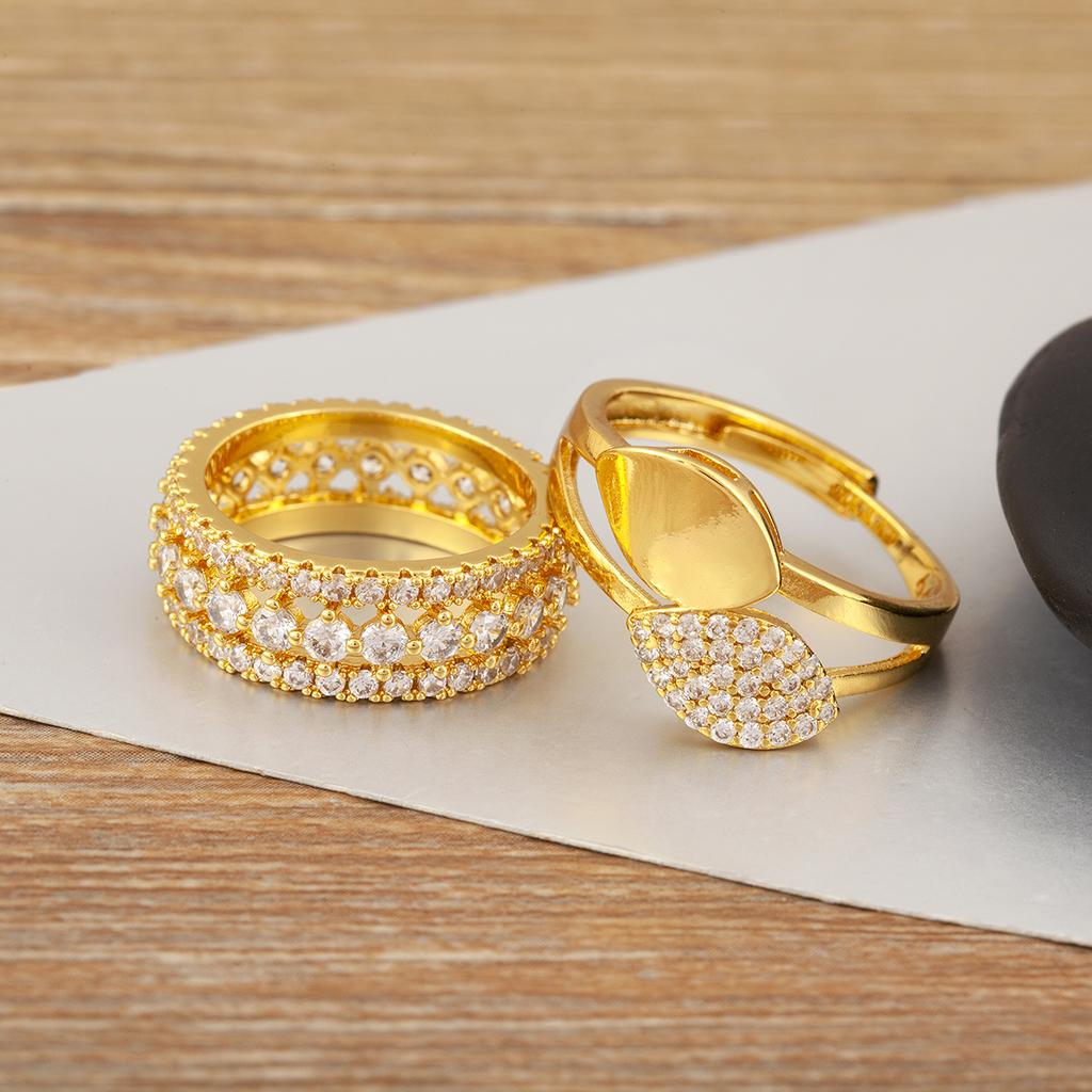 Nidin Light Luxury Trendige Funkelnde Zirkon-Charme-Ringe Für Frauen Männer Verlobung Hochzeitsparty Modischer Finger Schmuck Geschenke