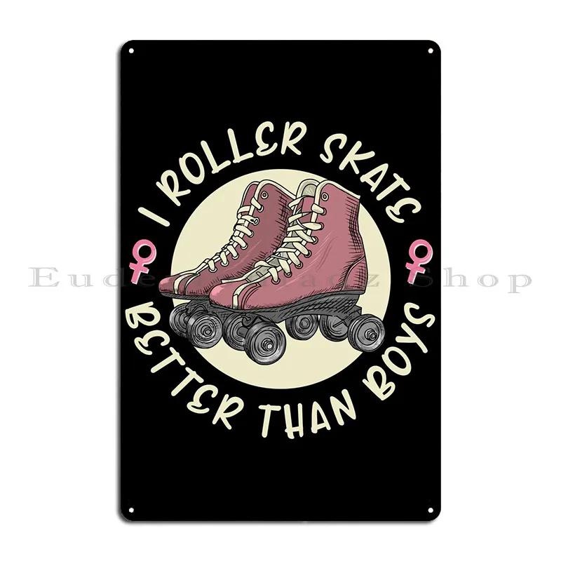 Roller Skating Metal Sign Wall Mural Wall Decor Designs Party Retro Tin Sign Poster 20X30CM