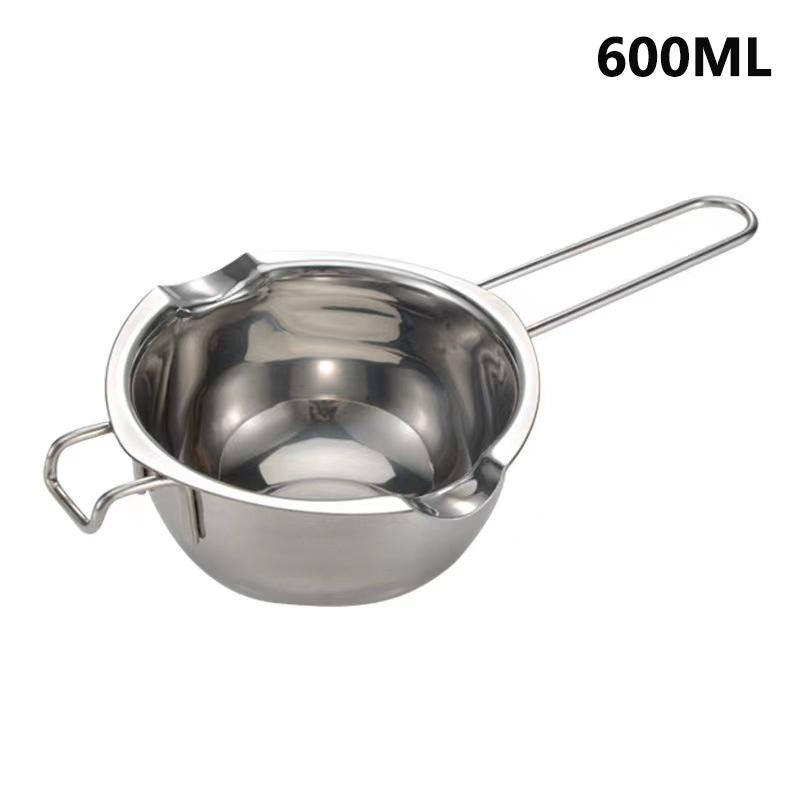 

Котел для плавления воска из нержавеющей стали с термостойкой ручкой для плавления шоколадных конфет и принадлежностей для изготовления свечей 600ML