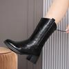 Fashion AIYUQI Women's Knight Boots 2025 New Genuine Leather Women's Winter Boots Vintage Natural Wool Warm Mid Boots For Women