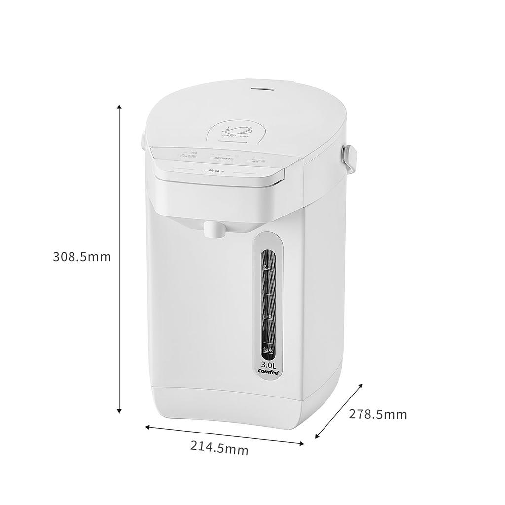 COMFEE' Electric Kettle, 3L Capacity, Microcomputer Controlled, Keep Warm Temperature, Safety Lock, Water Volume Selection, Energy-Saving,