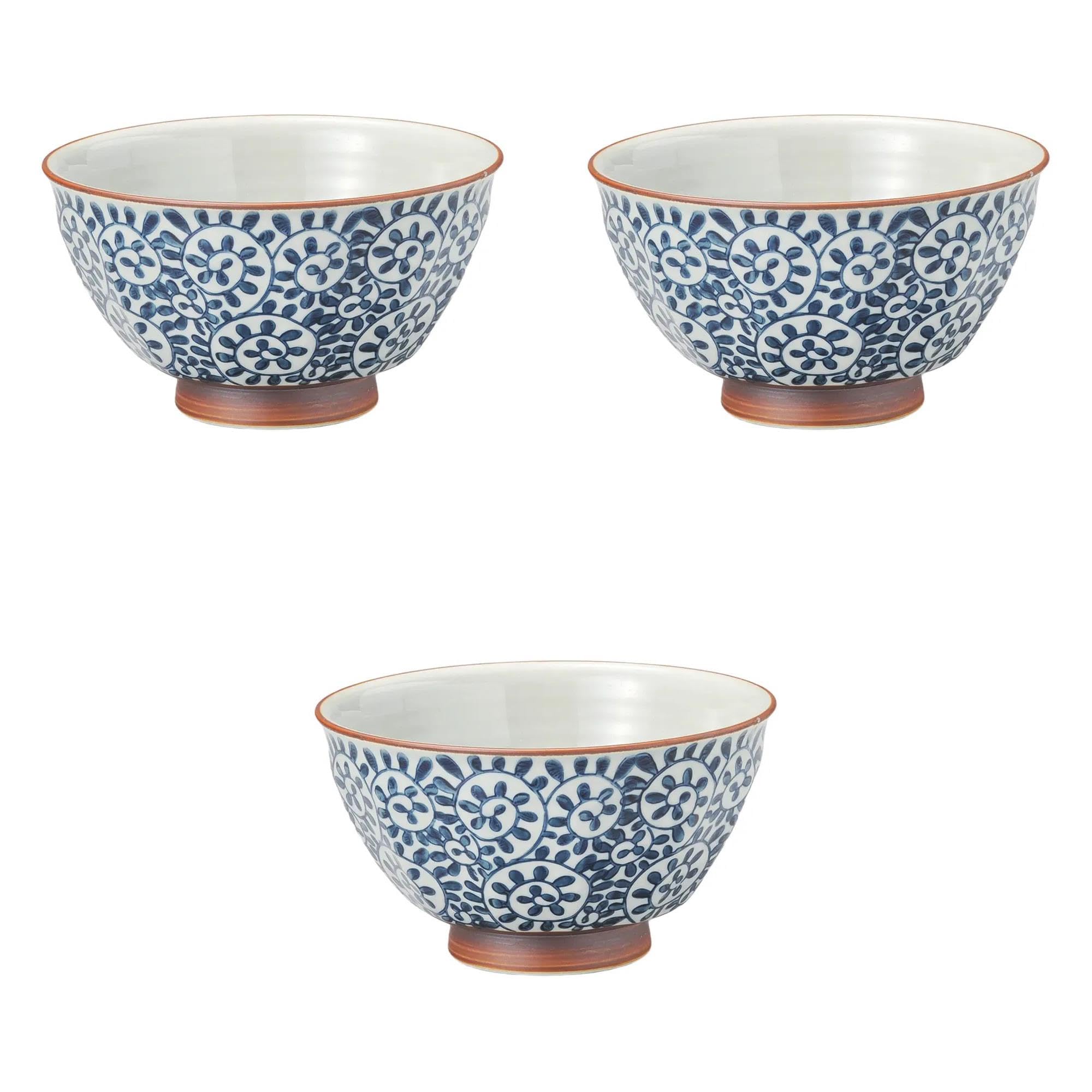 

Set of 3 Octopus Arabesque Beveled Bowls x Arita Setomonohonpo (Medium) [16 9cm] Multi-Purpose Bowls, Ware,