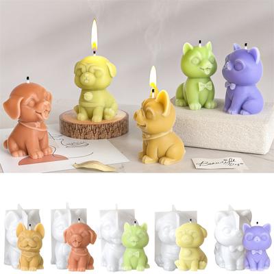 3D Drăguț Animal Câine Mic Lumânare Matriță Silicon DIY Animale de Companie Câini Lumânare Parfumată Rășină Matrițe pentru Făcut Săpun Fondant Tort Ciocolată Matriță