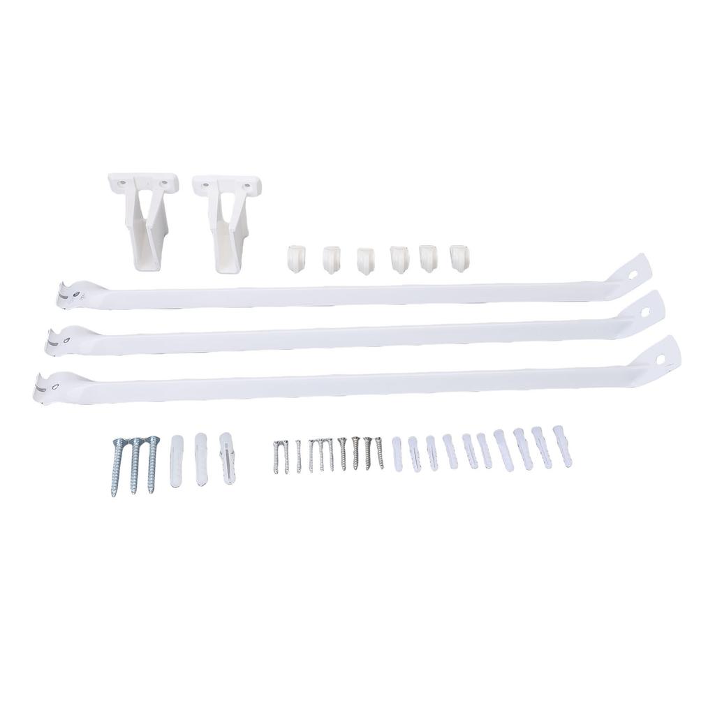 3PCS Wire Shelf Brackets Set Steel Wire Shelving Support Bracket with 6 Clamps and 2 End Brackets for 12 Inch Wire Shelf Wardrobe Closet