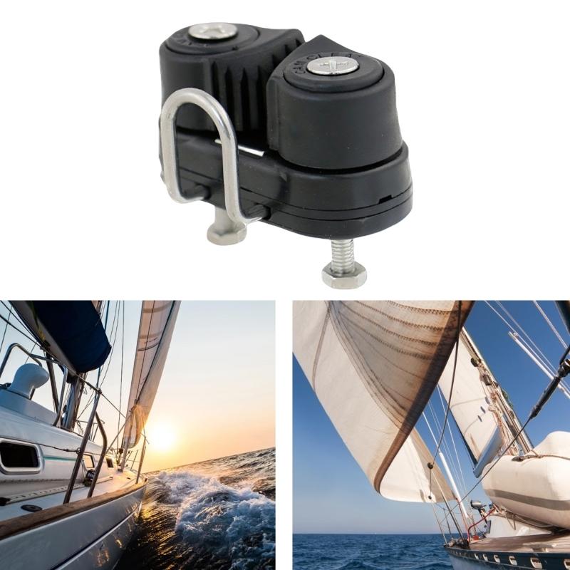 Double Nylon Strap Guide Rope Clamp with Automatic Locking Mechanism Self Lock Clamp for Easy Installation on Boats