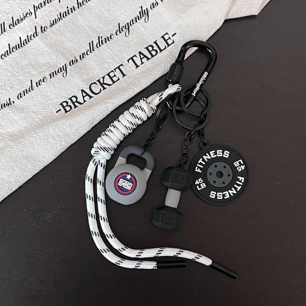 Kettlebells Barbell Plates Keychain Mini Fitness Series Pendant  Bodybuilder