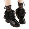 Polsini in Pizzo Elastici Scaldamuscoli Comodi Accessori Cosplay Moda Stile Gotico Costume Anime Maniche per Gambe