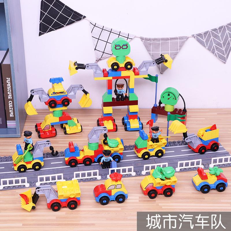 Children City Police Building Block Toy Baby Assembly Car 2 Girls Boys 3-6 Years Old