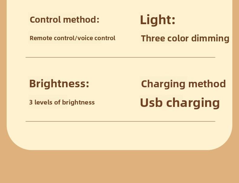 LED Light Cat Night Light Eye Protection 3 Color Modes Voice Control Lamp for 36v/1000mAh 3000mAh