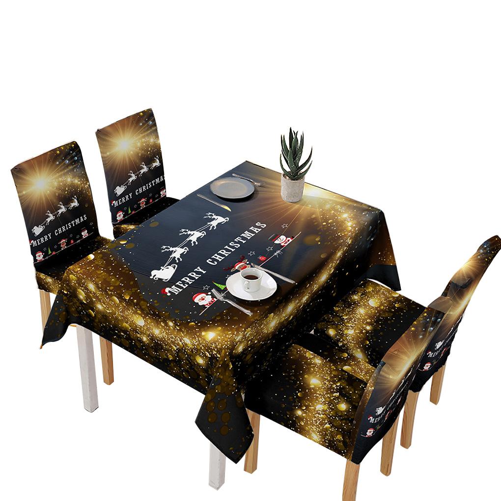 Christmas Themed Table Cloth Home Party Dining Table Cover Printed Tablecloth Holiday Ornament