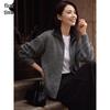 Women's Double Zipper Lapel Knit Cardigan